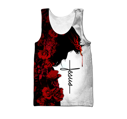 Premium Christian Jesus Red Roses 3D All Over Printed Unisex Shirts - Amaze Style™-Apparel