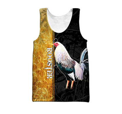 Premium White Rooster Yellow Camo 3D Printed Unisex Shirts