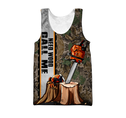Customize Name Chainsaw 3D All Over Printed Unisex Shirts Need Wood Call Me
