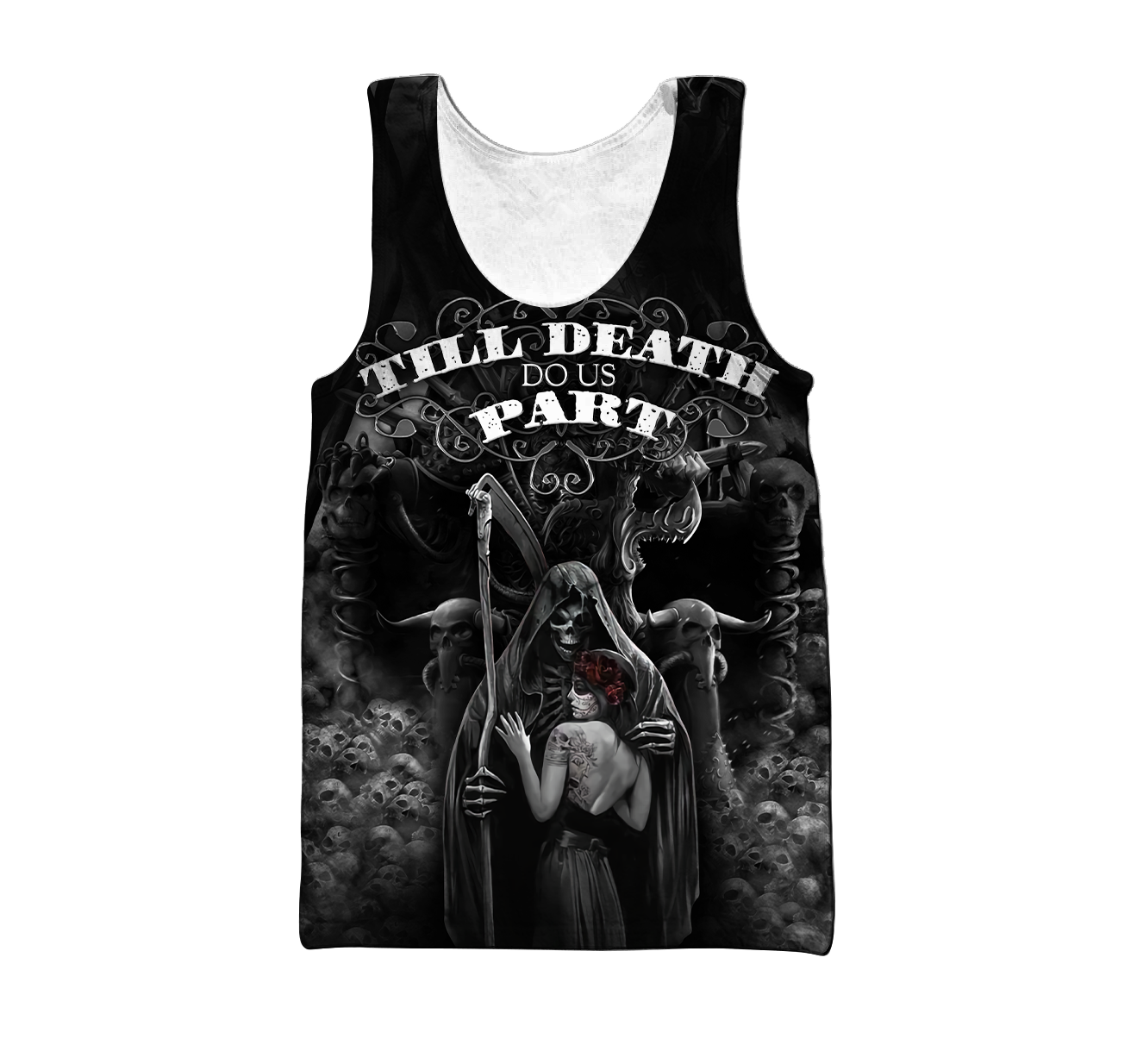 Skull 3D All Over Printed Unisex Shirts Skull Couple