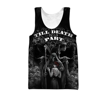 Skull 3D All Over Printed Unisex Shirts Skull Couple