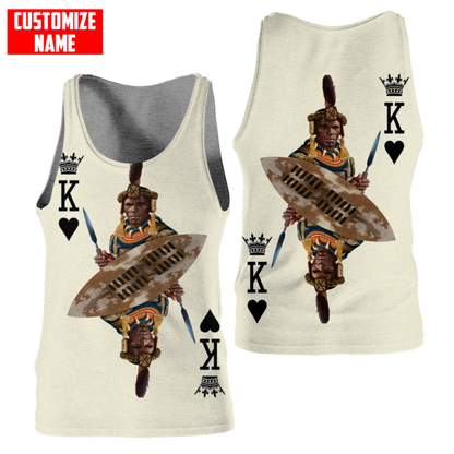 African Culture Black King Zulu Unisex Hoodie ML Personalize Name