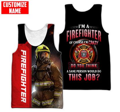 Customize Name Firefighter 3D All Over Printed Unisex Shirts