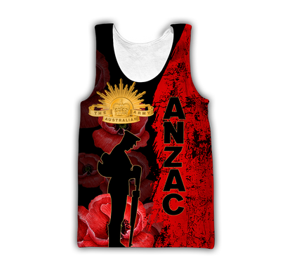 Premium Anzac Day New Zealand And Australia Culture Poppy 3D Printed Unisex Shirts TN