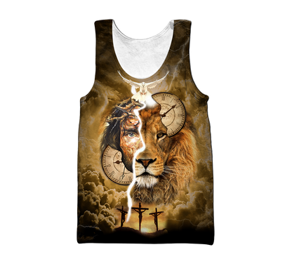Failth Over Fear Lion Jesus 3D All Over Printed Shirts