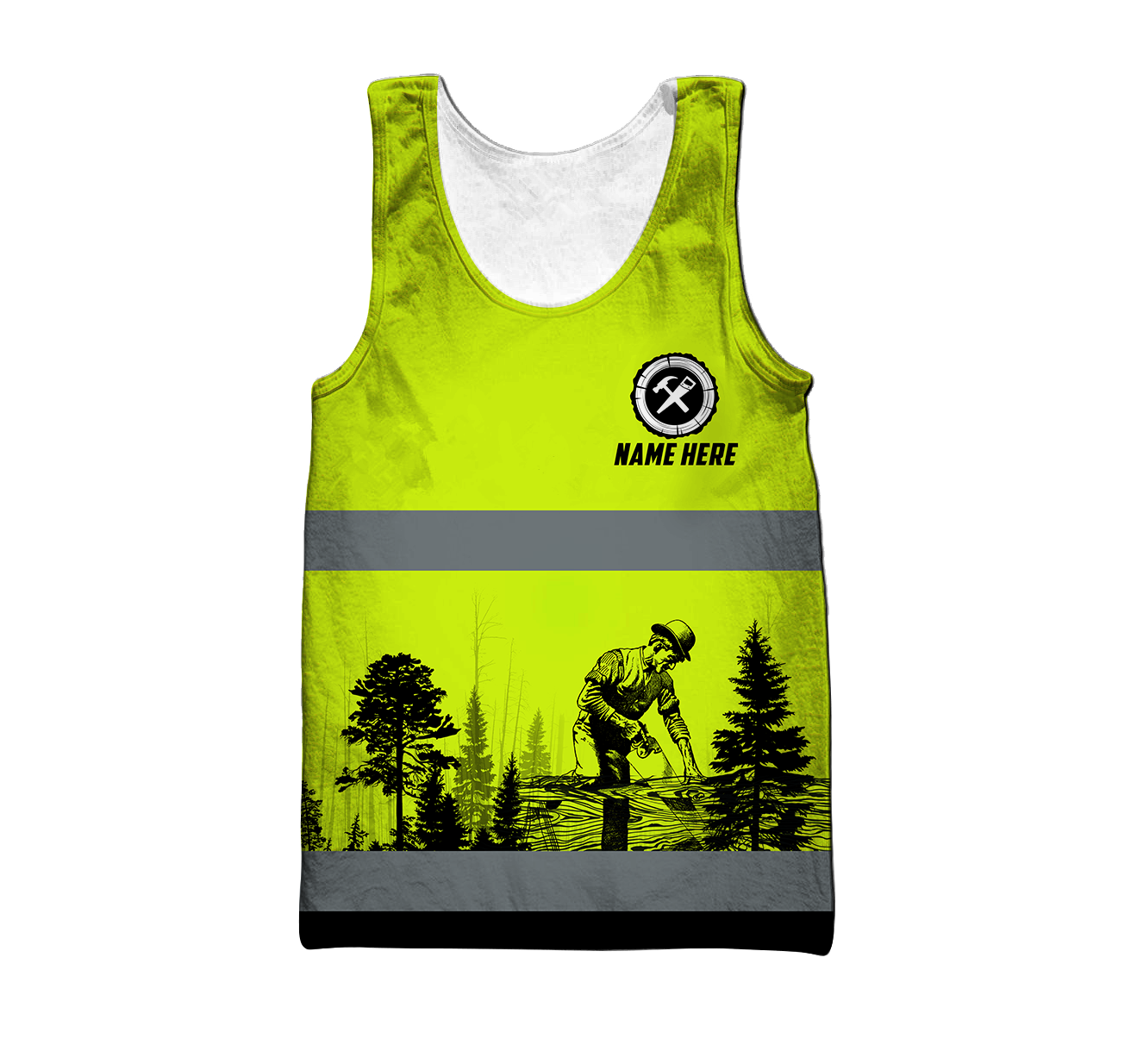 Personalized Name Carpenter 3D All Over Printed Unisex Shirts Green Safety