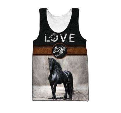 Personalized Name Friesian Horse Lovers 3D All Over Printed Unisex Shirts