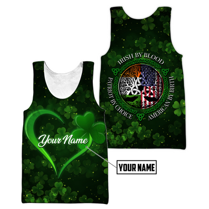 Irish By Blood American By Birth 3D All Over Printed Shirts