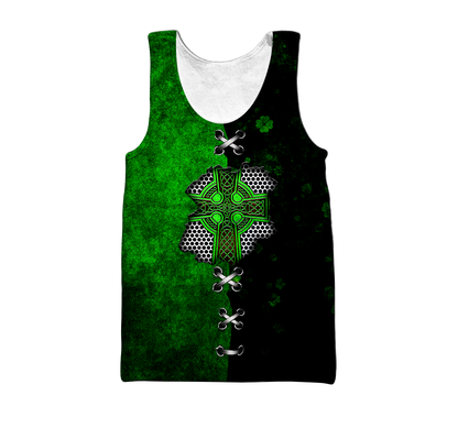 Irish Celtic Knot Cross in my heart St.Patrick day 3D Design shirts