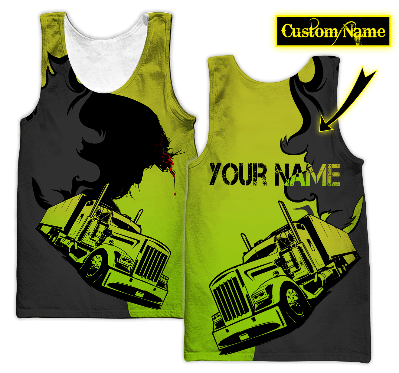 Personalized Name Trucker 3D All Over Printed Shirts For Men and Women