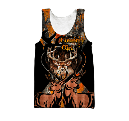 Country Girl Deer Hunting 3D All Over Printed Unisex Hoodie