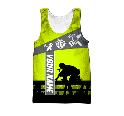 Personalized Name Carpenter 3D All Over Printed Unisex Shirts Green Neon Ver 2