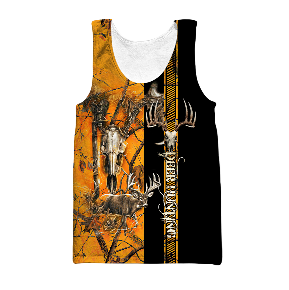 Personalized Name Deer Hunting 3D Printed Unisex Shirts Orange Camo Ver 6