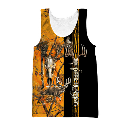 Personalized Name Deer Hunting 3D Printed Unisex Shirts Orange Camo Ver 6