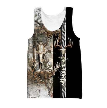 Personalized Name Deer Hunting 3D Printed Unisex Shirts White Camo
