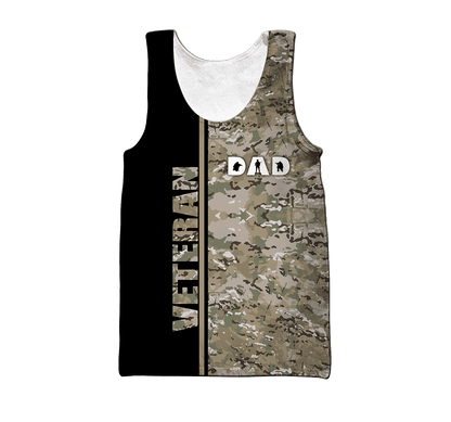 US Veteran Dad Camo 3d printed shirts Proud Military