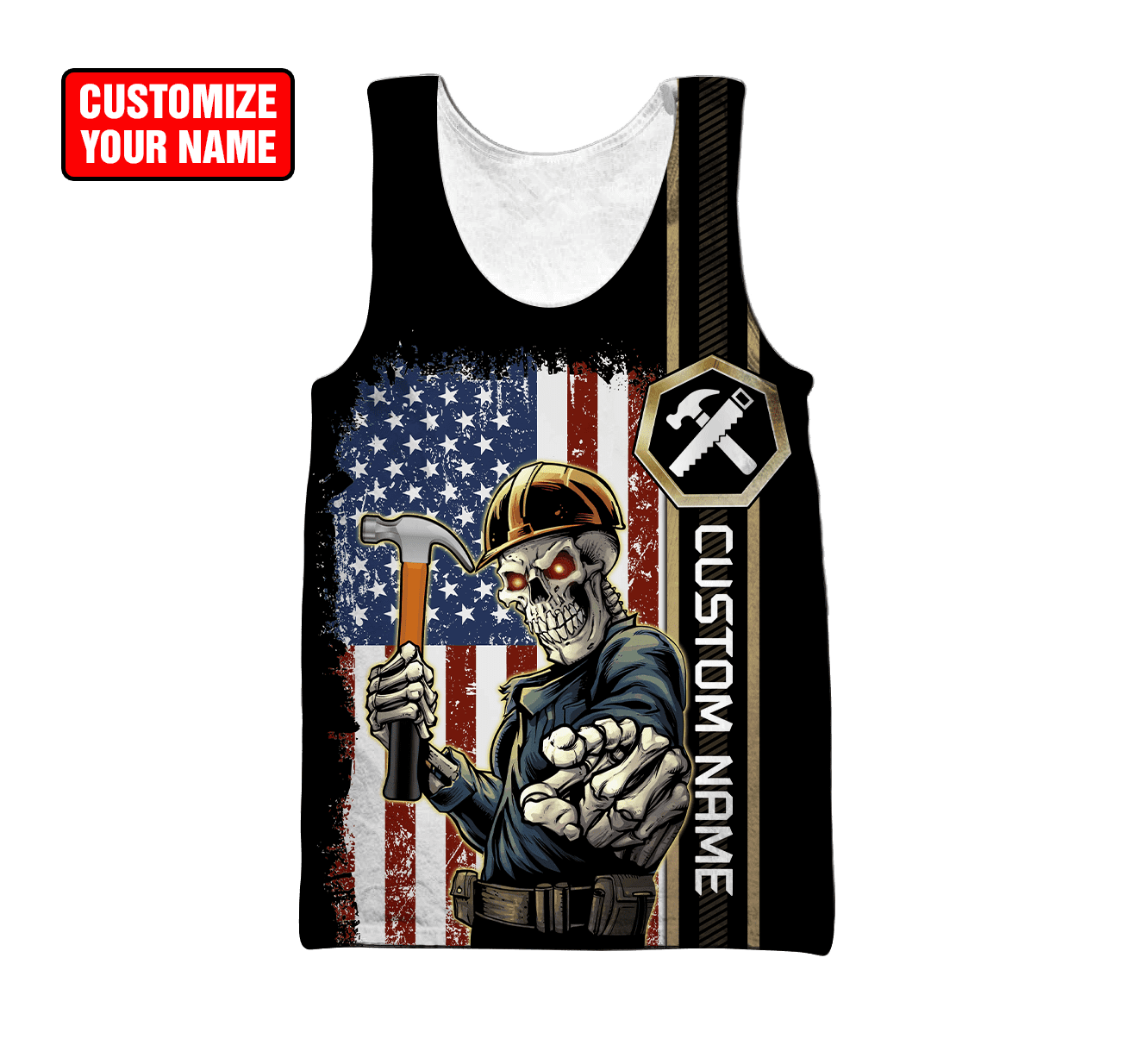 Personalized Name American Carpenter 3D All Over Printed Unisex Shirts