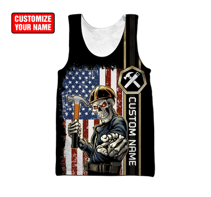 Personalized Name American Carpenter 3D All Over Printed Unisex Shirts