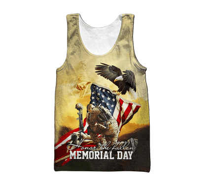 Honor the Fallen Memorial Day US Veteran 3D All Over Printed Unisex Hoodie