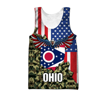American Ohio Personalize 3D Over Printed Unisex Deluxe Hoodie ML
