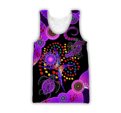 Aboriginal Naidoc Week 2021 Purple Turtle Lizard 3D print shirts
