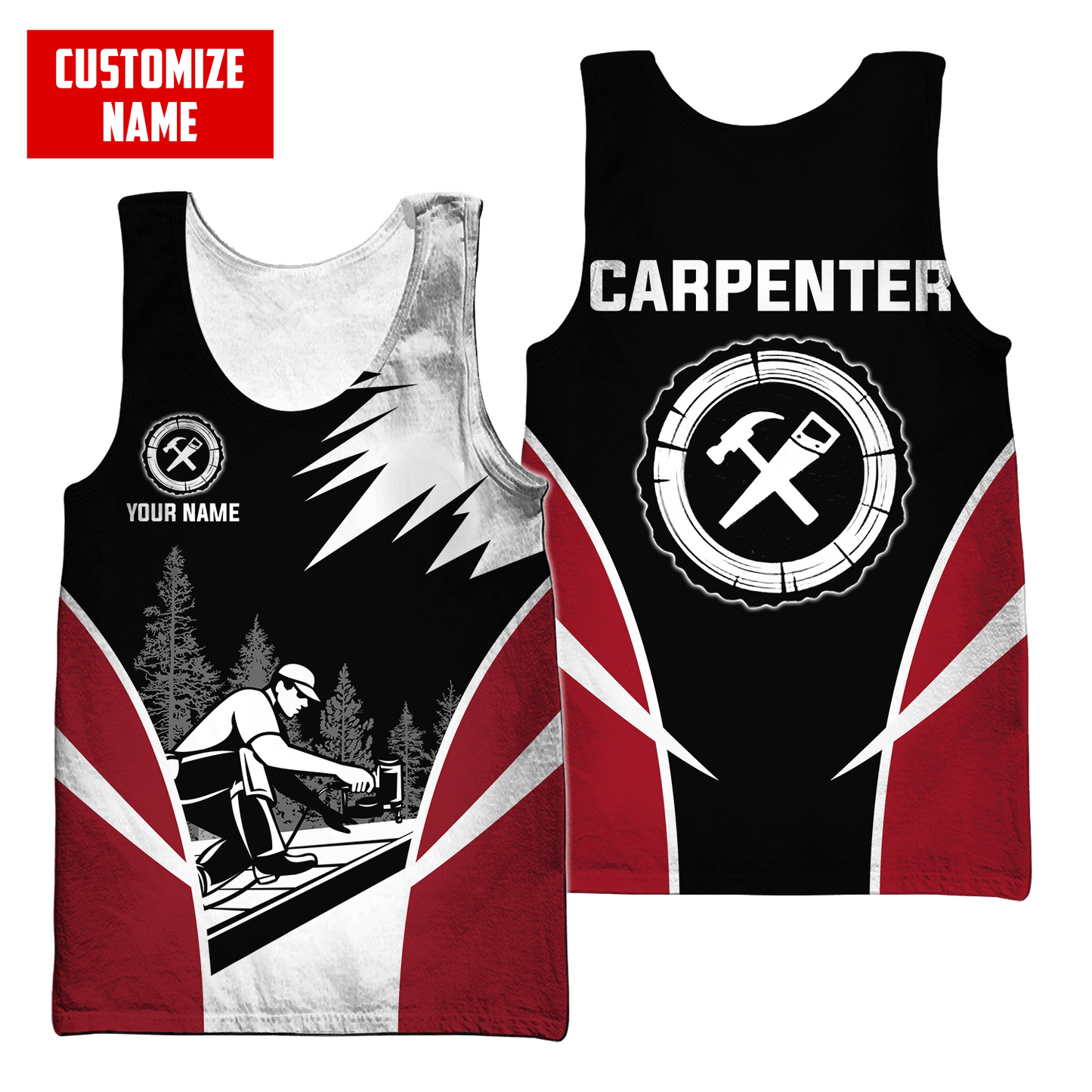 Personalized Name Carpenter 3D All Over Printed Unisex Shirts Carpenter Pride