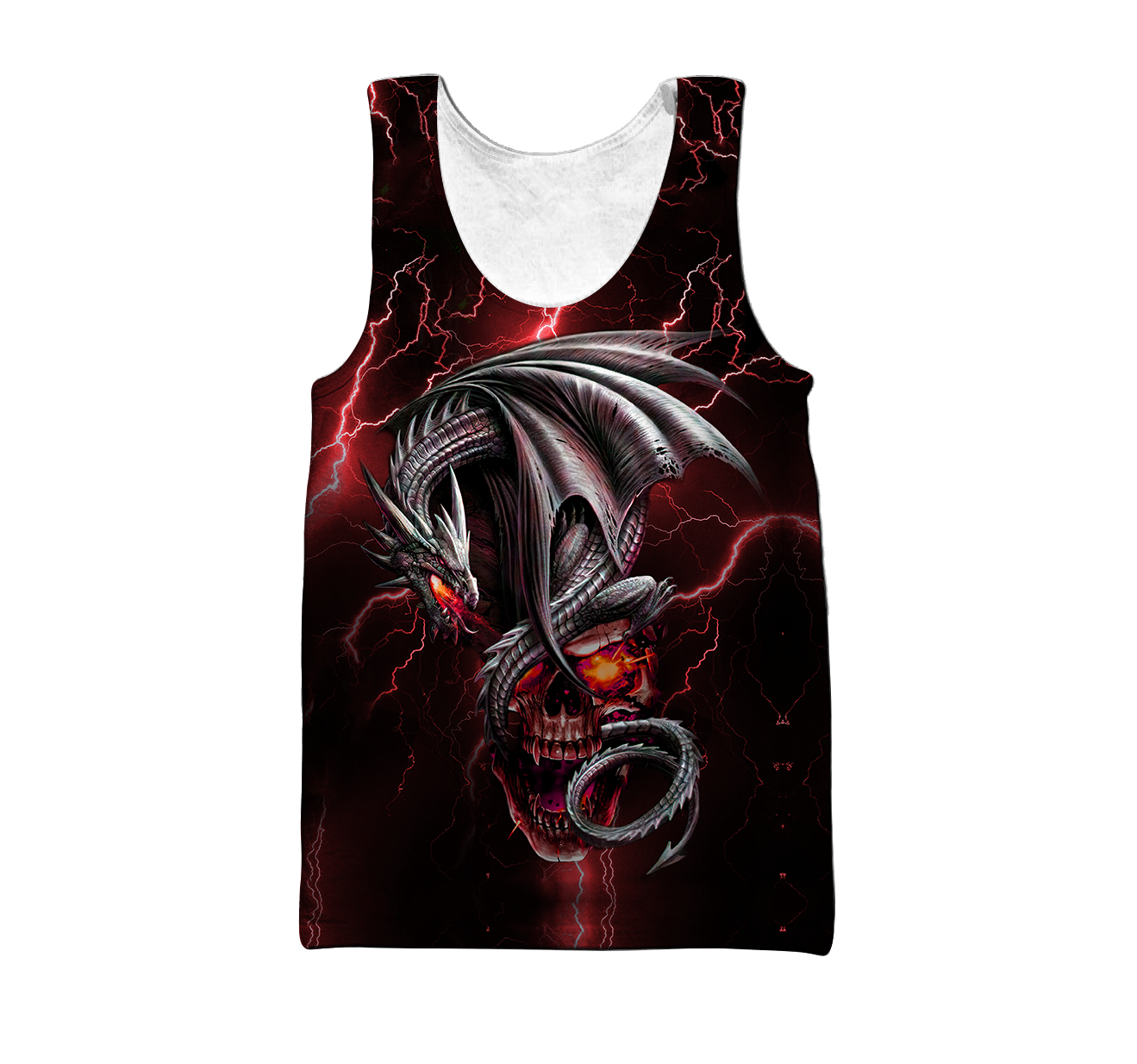Dragon Skull Red 3D Shirt For Men And Women Custom Name