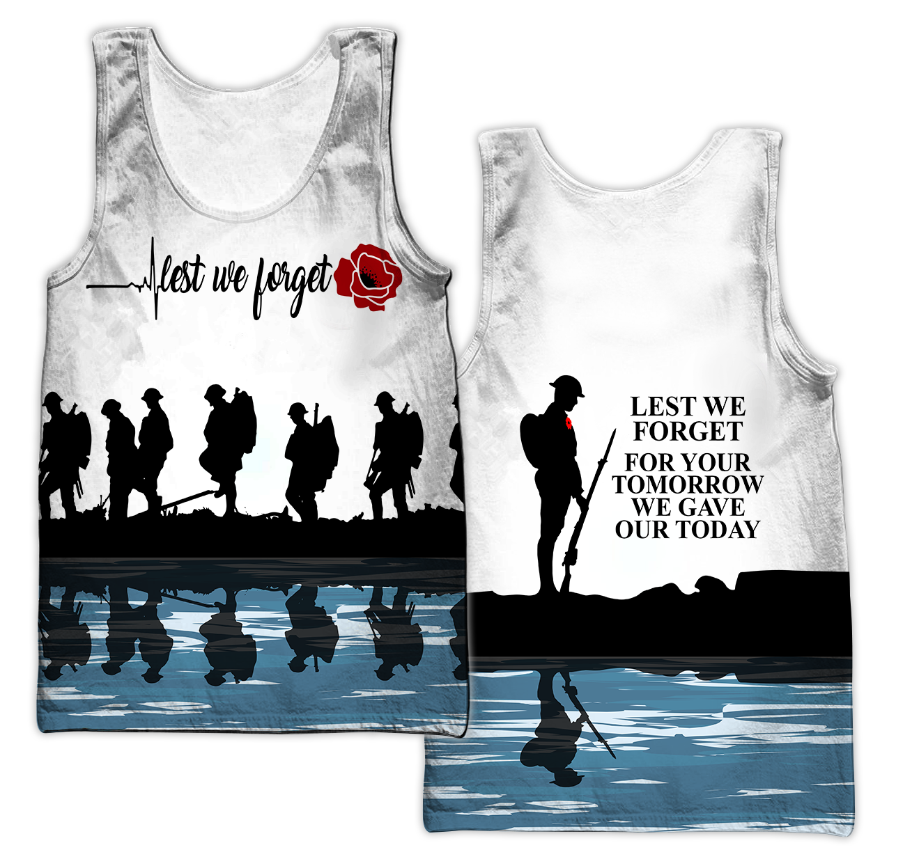 Lest we forget Honor the fallen UK Veteran 3D print shirts