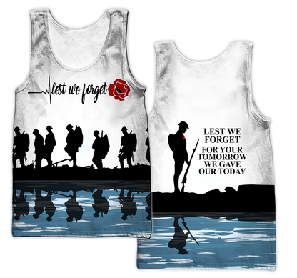 Lest we forget Honor the fallen UK Veteran 3D print shirts