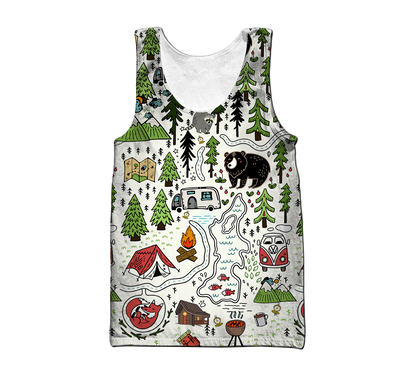 Camping 3D All Over Printed Unisex Shirts Camp Maps