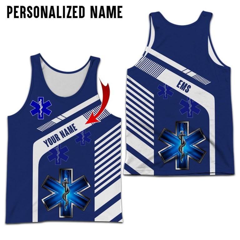 Premium EMS Personalized Name 3D All Over Printed Unisex Shirts
