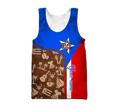 Customize Name Puerto Rico Symbol Hoodie For Men And Women