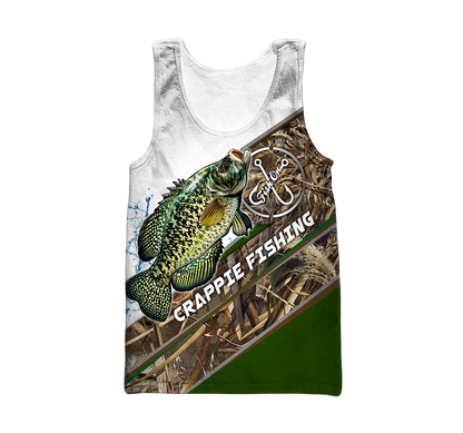Custom name Crappie Fishing camo 3D print shirts