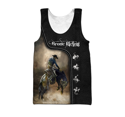 Personalized Name Rodeo 3D All Over Printed Unisex Shirts Black Leather Texture