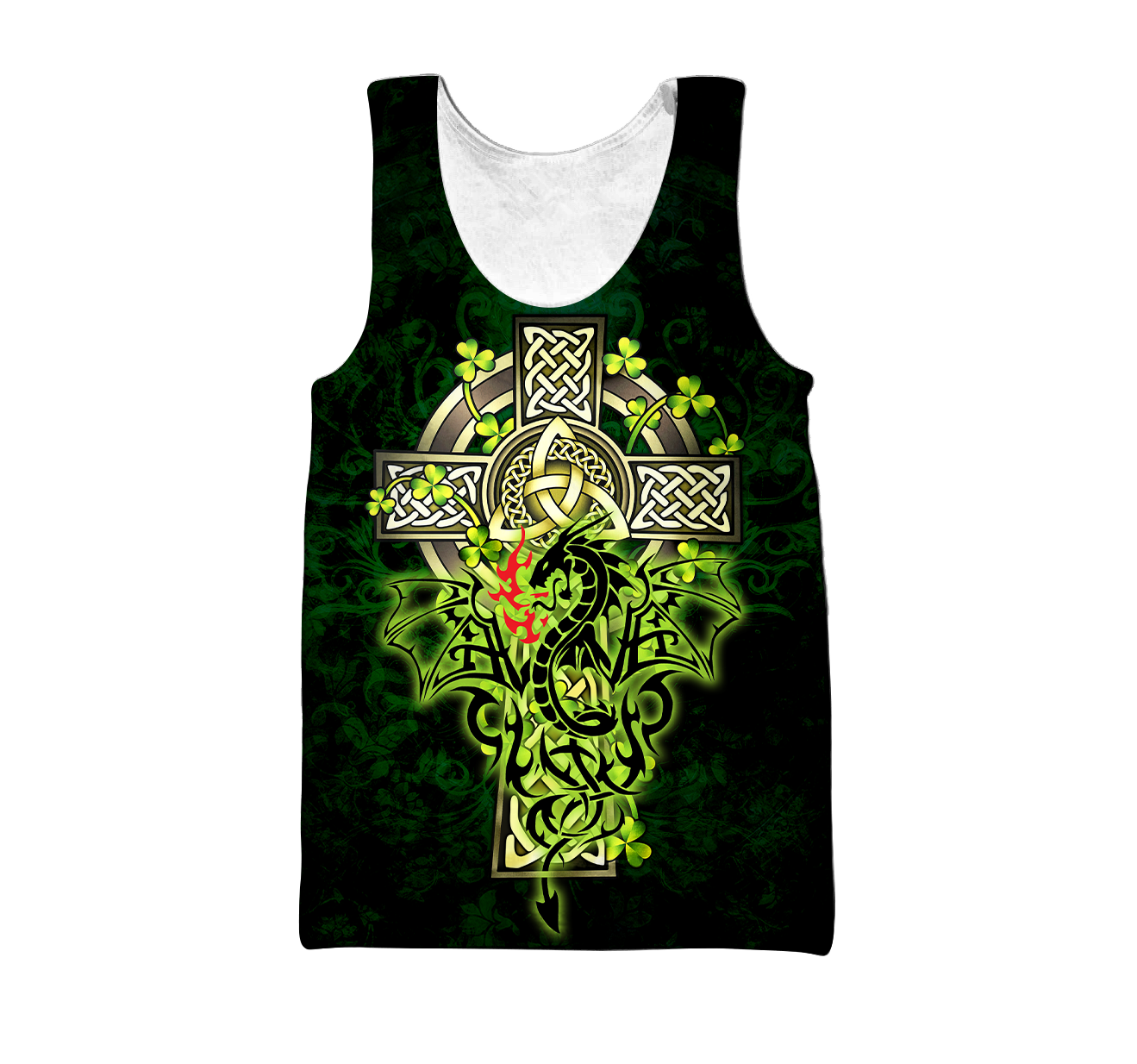 Premium Unisex Hoodie Irish Celtic Cross And Dragon ML