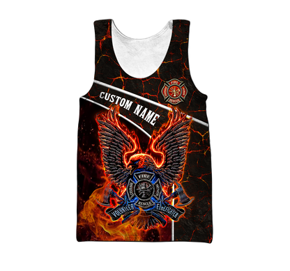 Customize Name Firefighter 3D All Over Printed Unisex Shirts