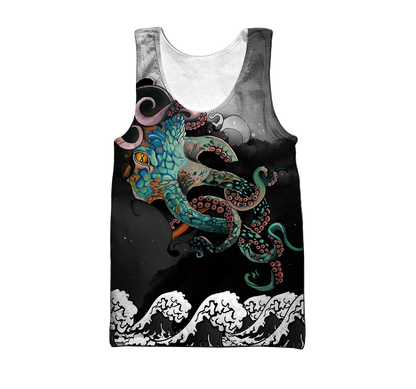 Premium Unisex Hoodie Japanese Octopus Irezumi Style ML