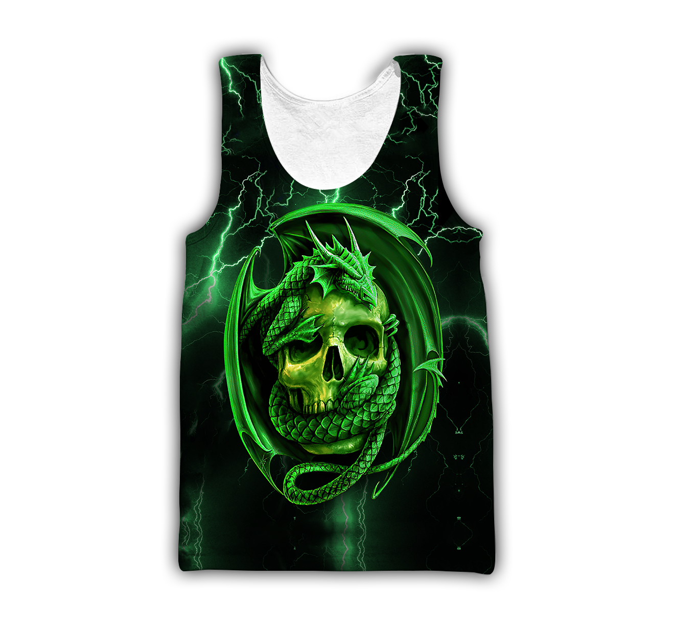 Dragon & skull green unisex hoodie NTN03042105