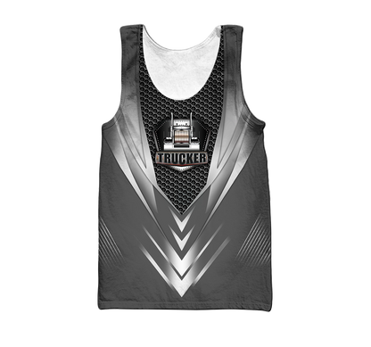 Premium Truck Driver Unisex 3D All Over Printed Grey Shirts MEI