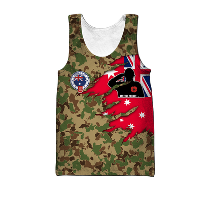 Tmarc Tee Anzac day remembrance Kiwi and Australia Camo 3D print shirt