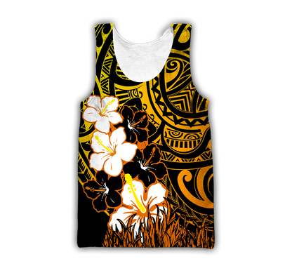 Amazing Polynesian Hibiscus And Tattoo Hawaii Style Unisex Deluxe Hoodie ML