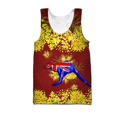 Tmarc Tee Custom name Australia Kangaroo Golden Wattle shirts