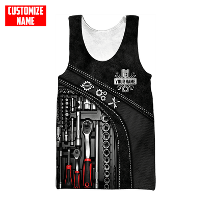 Personalized Name Mechanic 3D All Over Printed Unisex Shirts Leather