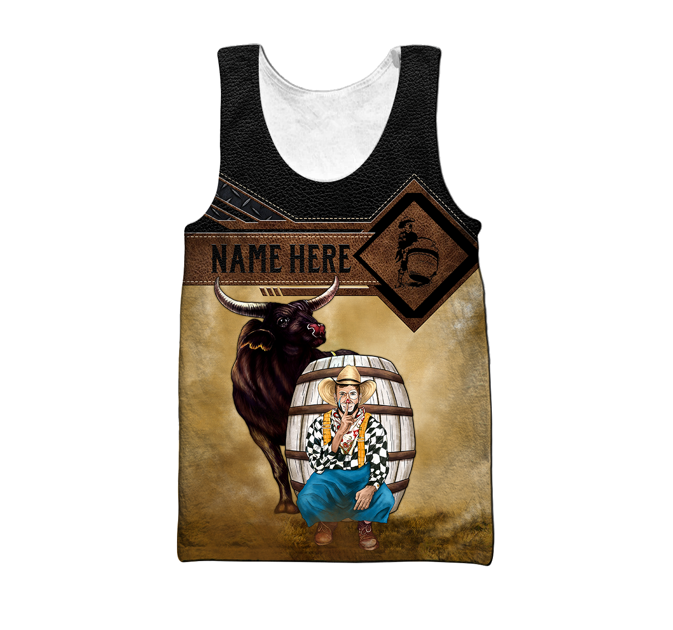 Personalized Name Bull Riding 3D All Over Printed Unisex Shirts Rodeo Clown