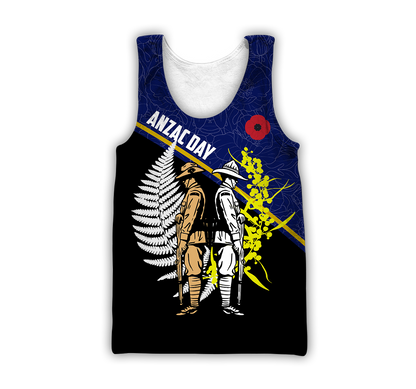 Tmarc Tee Anzac Day blue version Australia and Kiwi 3D print shirts