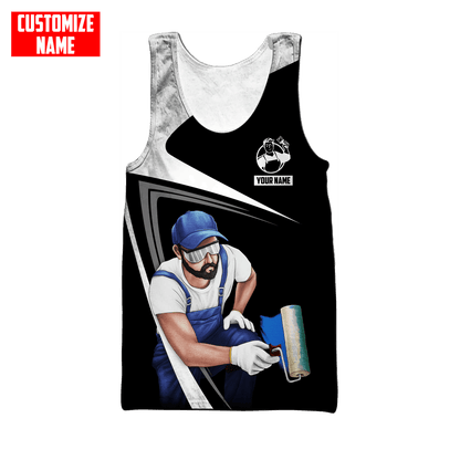 Tmarc Tee Personalized Name Painter 3D All Over Printed Unisex Black Shirts 