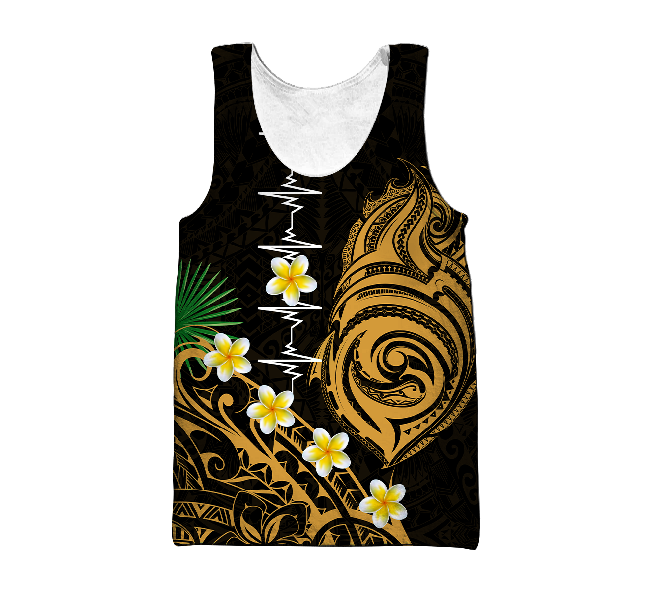 Premium Heartbeat Polynesian 3D All Over Printed Unisex Shirts