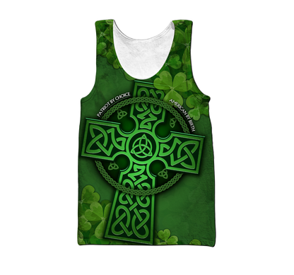 Premium Unisex Hoodie Irish St.Patrick  Celtic Cross And Shamrock  ML