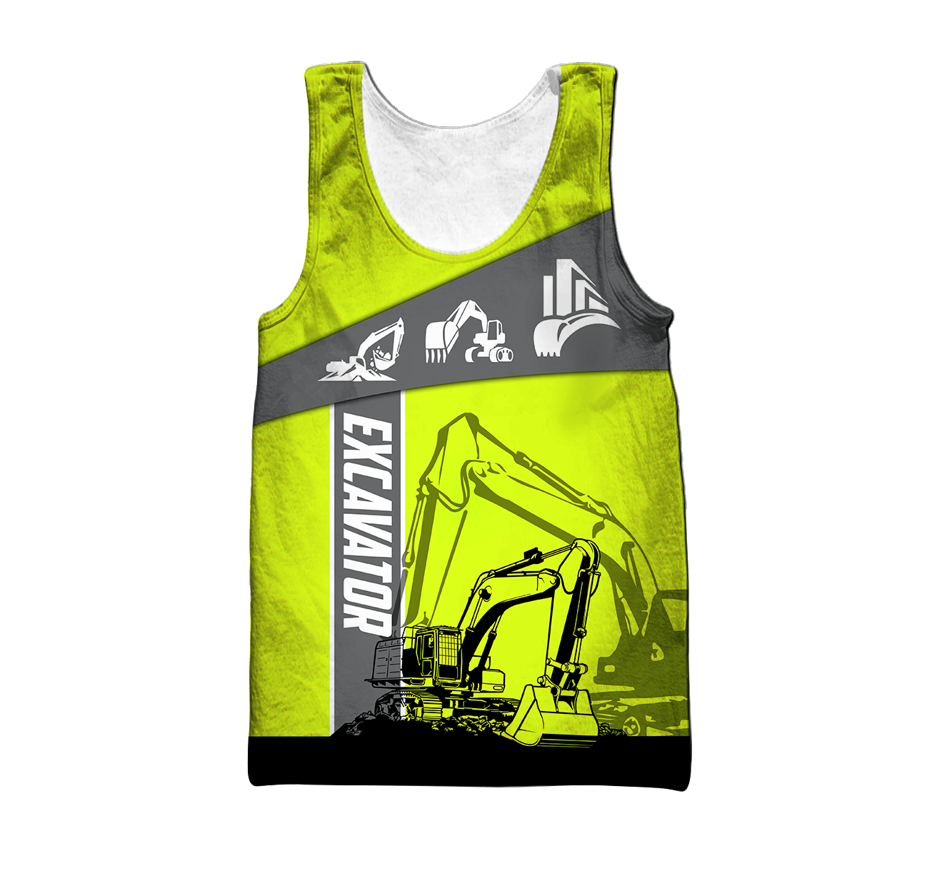 Green Excavator 3D All Over Printed Unisex Shirts