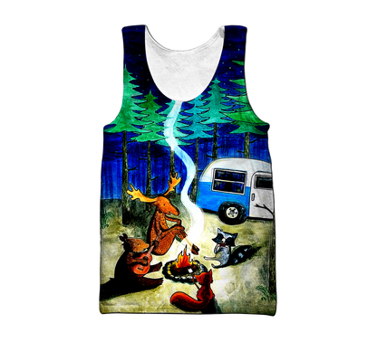 Camping 3D All Over Printed Unisex Shirts Starry Night Camping